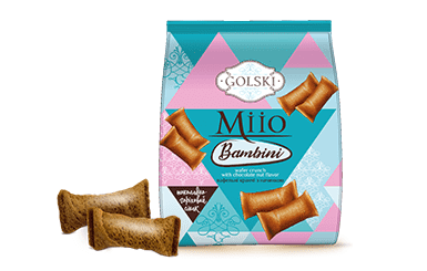 Вафельні кранчі "Мііо Bambini" з начинкою з шоколадно-горіховим смаком GOLSKI, 100 г